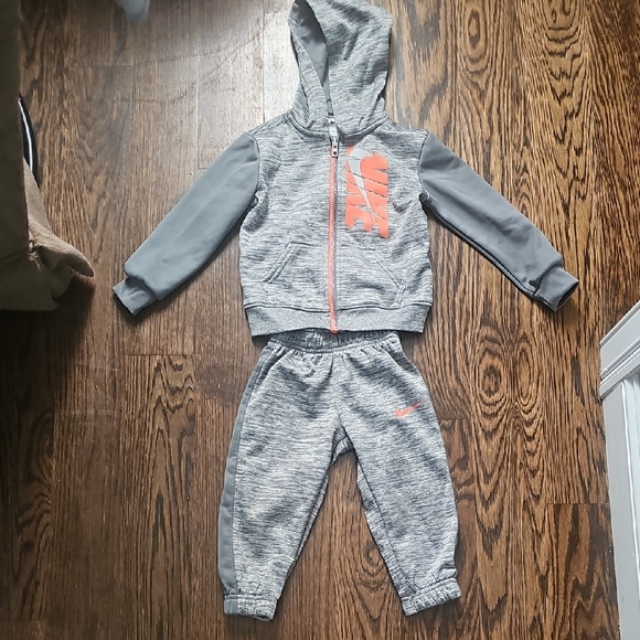 Gray and Orange Kids Tracksuit - Picture 1 of 7
